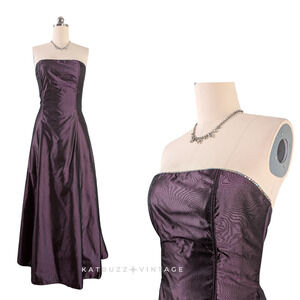 Vintage Mcclintock Prom Dress Maxi Ball Gown 11 12 Purple 90s Y2K Princess Glam